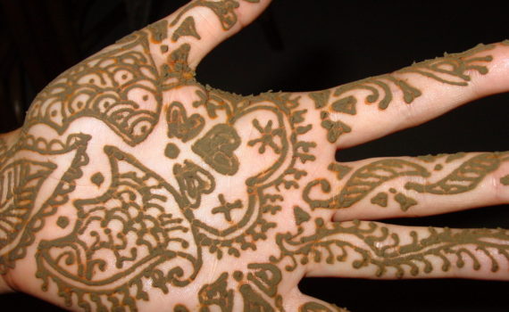 Henna decoration on hand