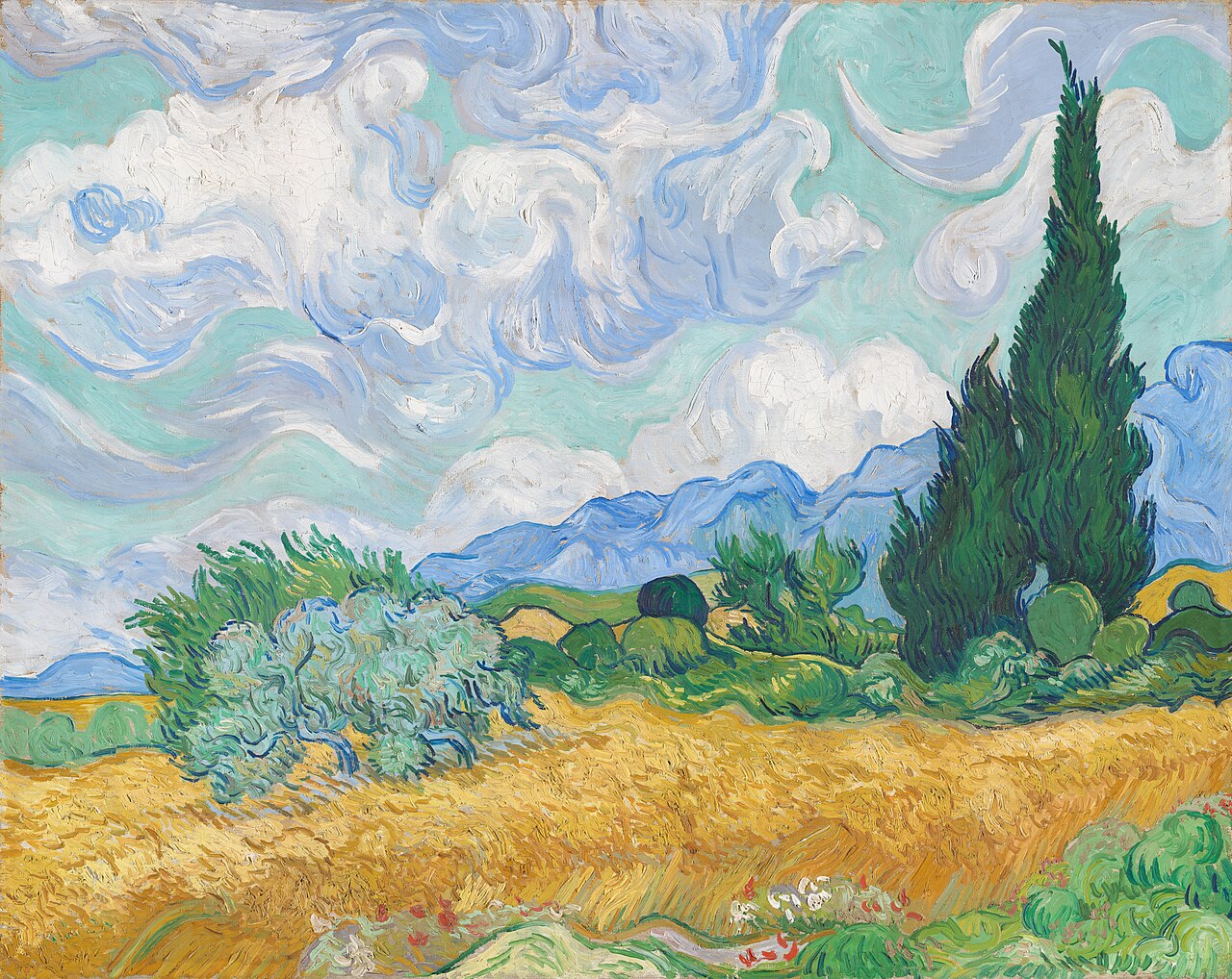 Vincent_van_Gogh_-_Wheat_Field_with_Cypresses_(National_Gallery_version)